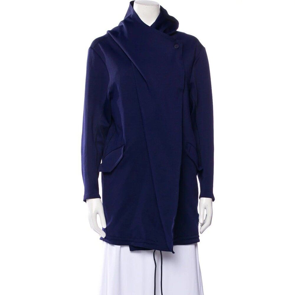 Carbon38 Anorak Performance Knit Jacket Asymmetrical Zip Navy Blue Sz S